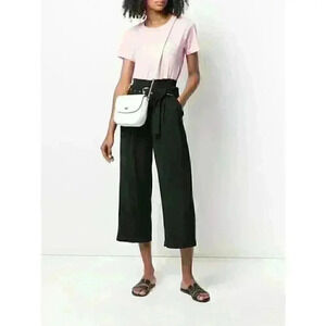 MICHAEL Michael Kors Women's M Belted Wide-leg Trousers Pants In Khaki NWT $120